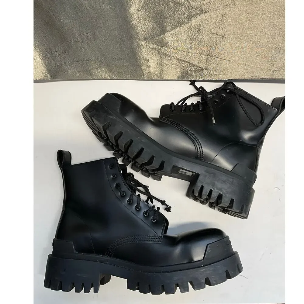 Balenciaga Combat Strike leather combat boots
